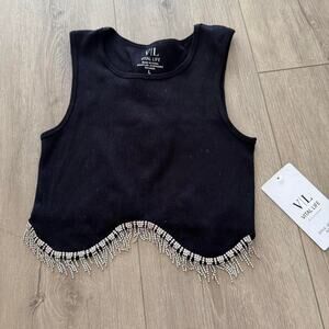 Vital life black crop top